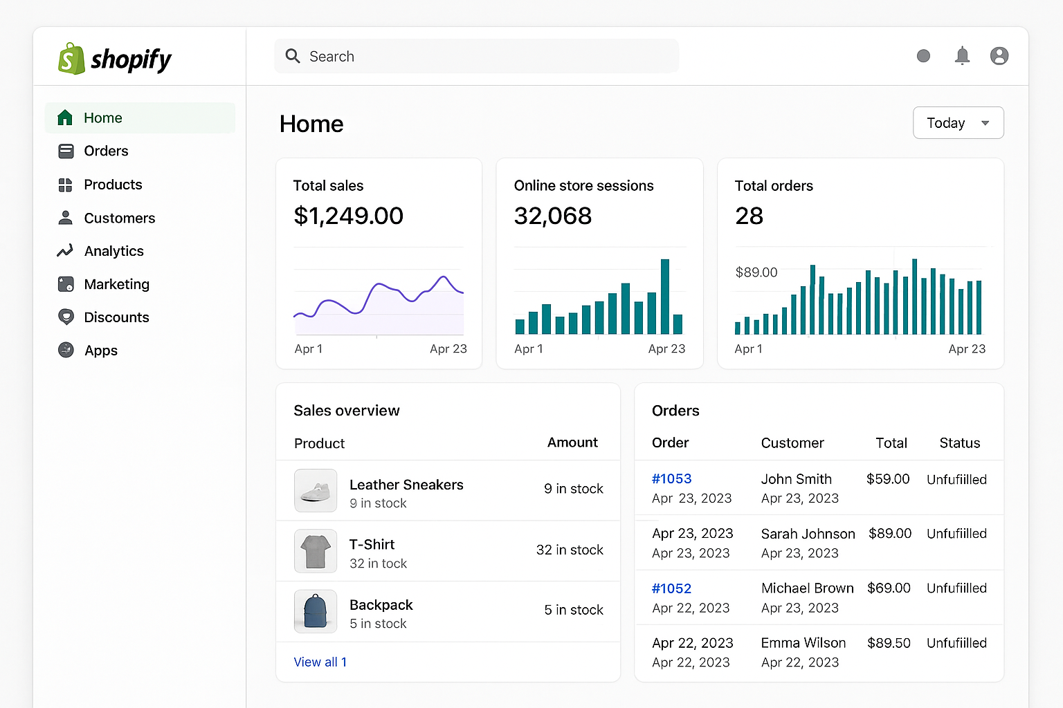 create a realistic Shopify dashboard or storefront mockup