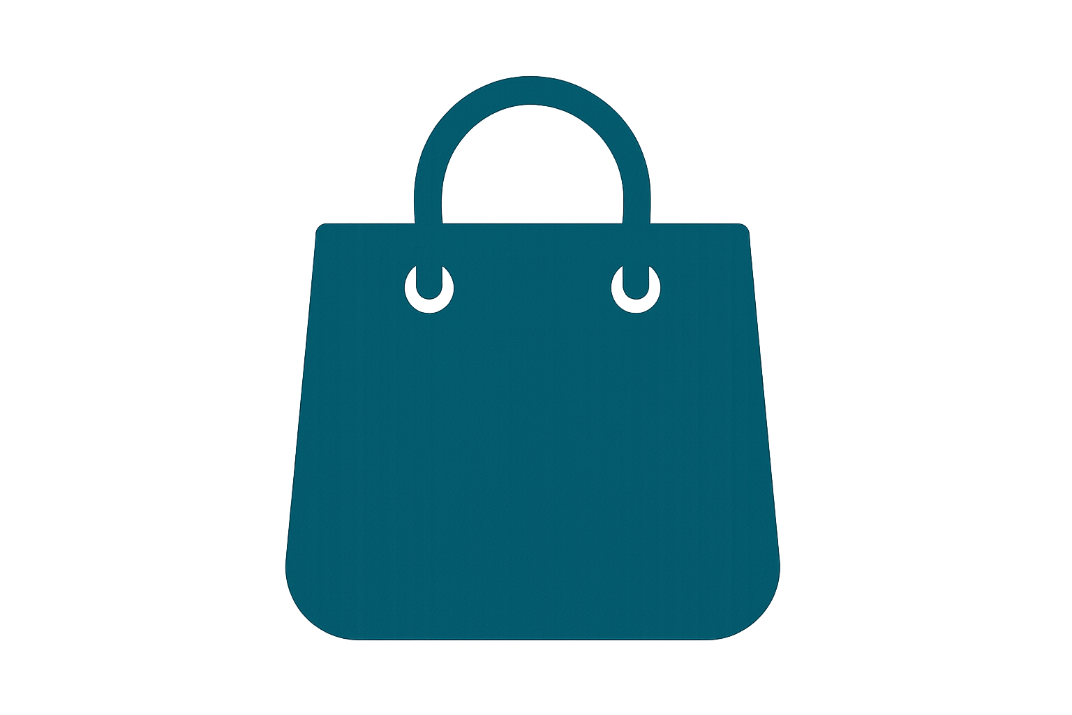 Shopping bag icon in ocean blue transparent background
